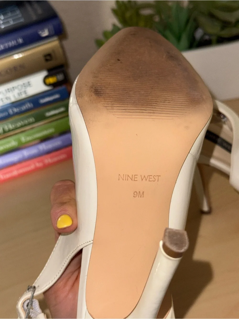 Off-white Nine West Patent Slingback Heels - Women